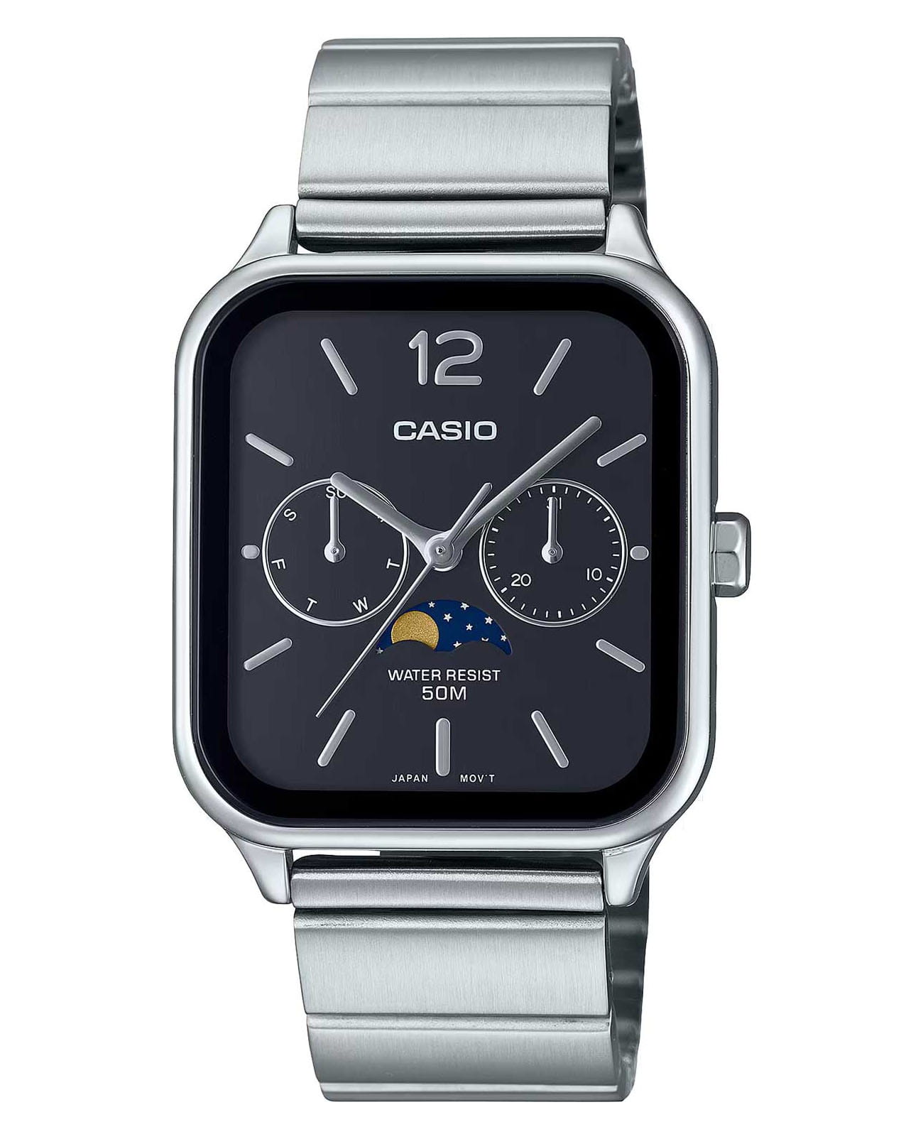 Casio Casio Collection MTP-M305D-1A  MTP-M305D-1A кварцевые мужские часы серебристый циферблат, браслет нержавеющая сталь — вид спереди
