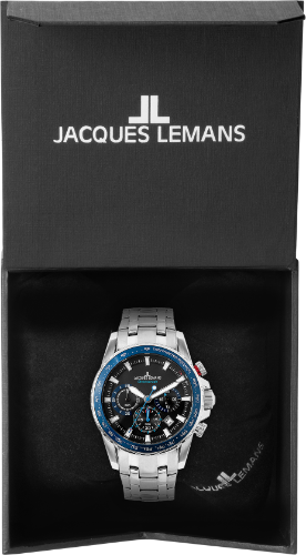 Jacques Lemans Jacques Lemans  Sport 1-2099E кварцевые мужские часы часы крупный план черный циферблата