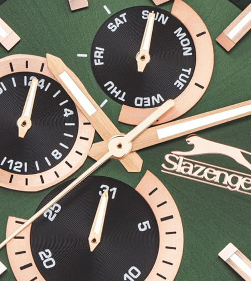 Slazenger Slazenger SL.09.2312.2.05 кварцевые мужские часы часы крупный план зеленый циферблата