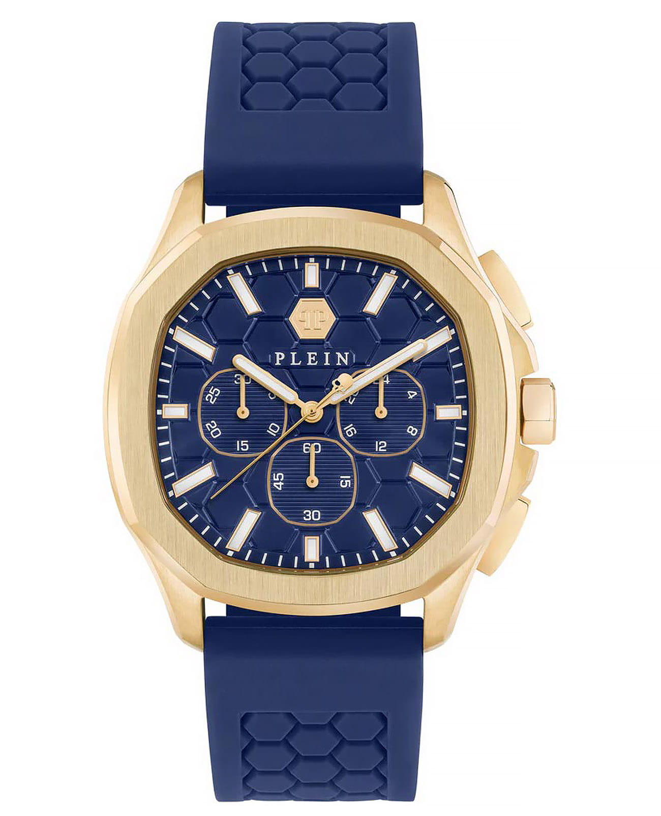 Philipp Plein Philipp Plein Plein Philipp PWSAA0323  PWSAA0323 кварцевые мужские часы синий циферблат, браслет силикон — вид спереди