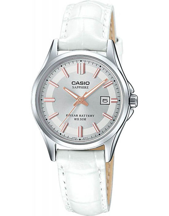 Casio Casio Collection LTS-100L-9A  LTS-100L-9AVEF кварцевые женские часы серебристый циферблат, браслет кожаный — вид спереди