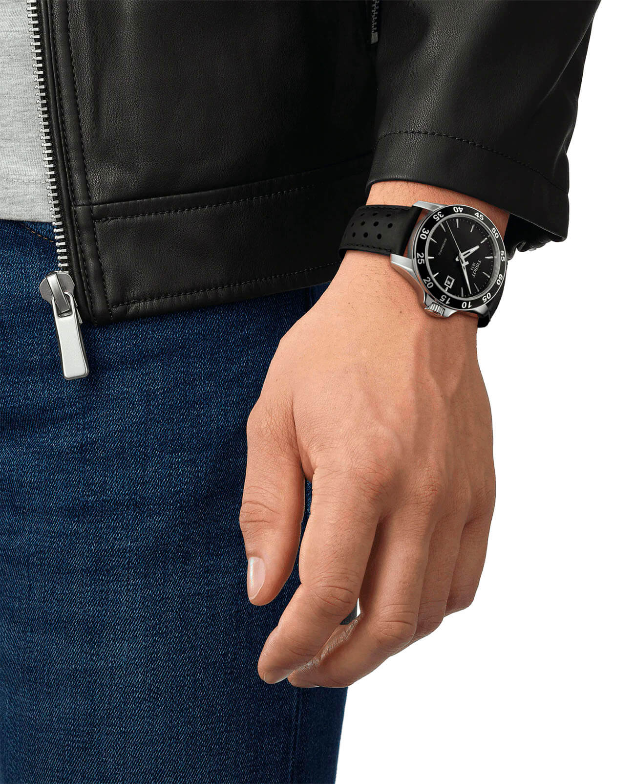 Tissot Tissot V8 Swissmatic T106.407.16.051.00 мужские часы черный циферблат на запястье