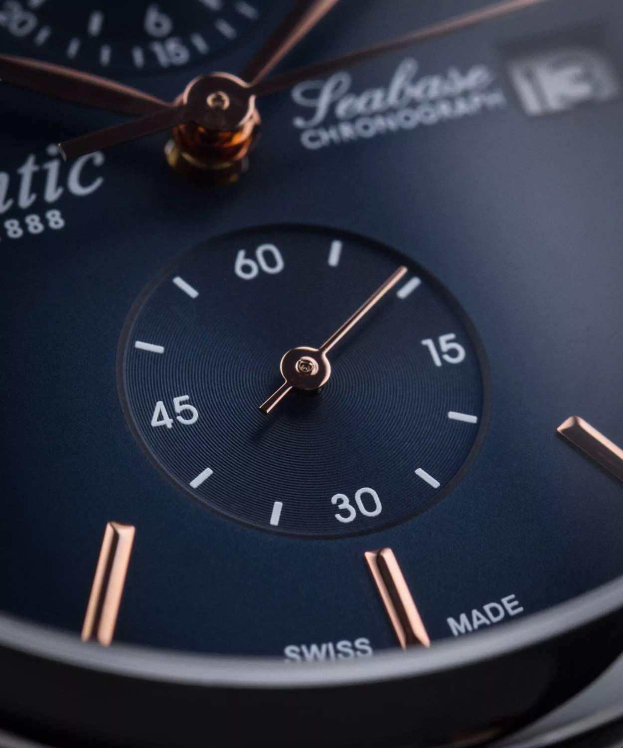Atlantic Atlantic Seabase Quartz Chronograph Edition 64452.41.51R  мужские часы синий циферблат на запястье
