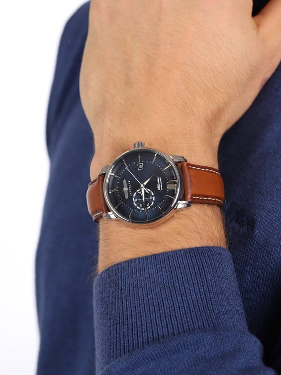 Zeppelin Zeppelin Atlantic 84663,  германия мужские часы на браслете кожаный боковой вид