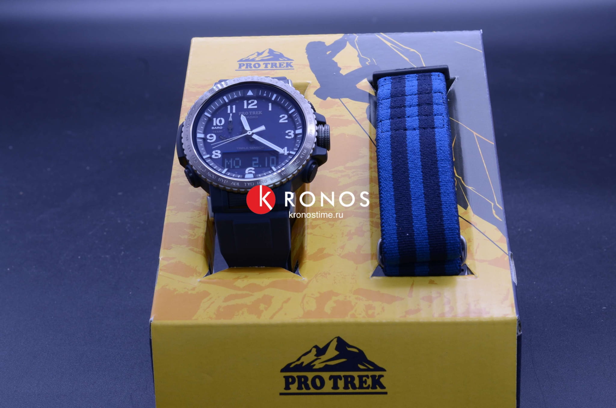 Casio Casio Pro Trek PRW-50YFE-2A мужские часы синий циферблат на запястье