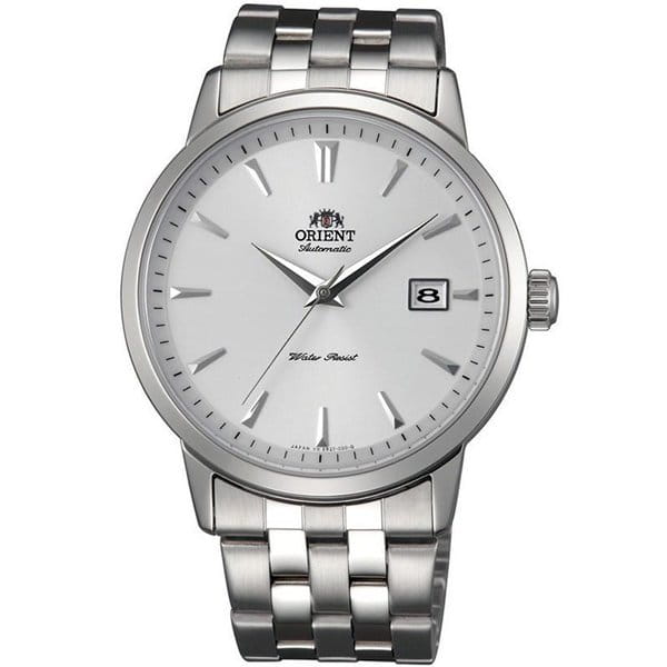Orient Orient ER2700AW (FER2700AW)  FER2700AW механические мужские часы белый циферблат, браслет нержавеющая сталь — вид спереди