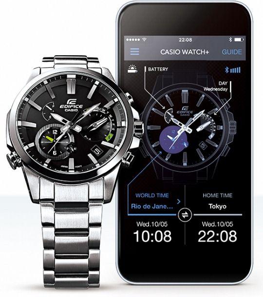 Casio Casio Edifice EQB-700D-1A мужские часы черный циферблат на запястье