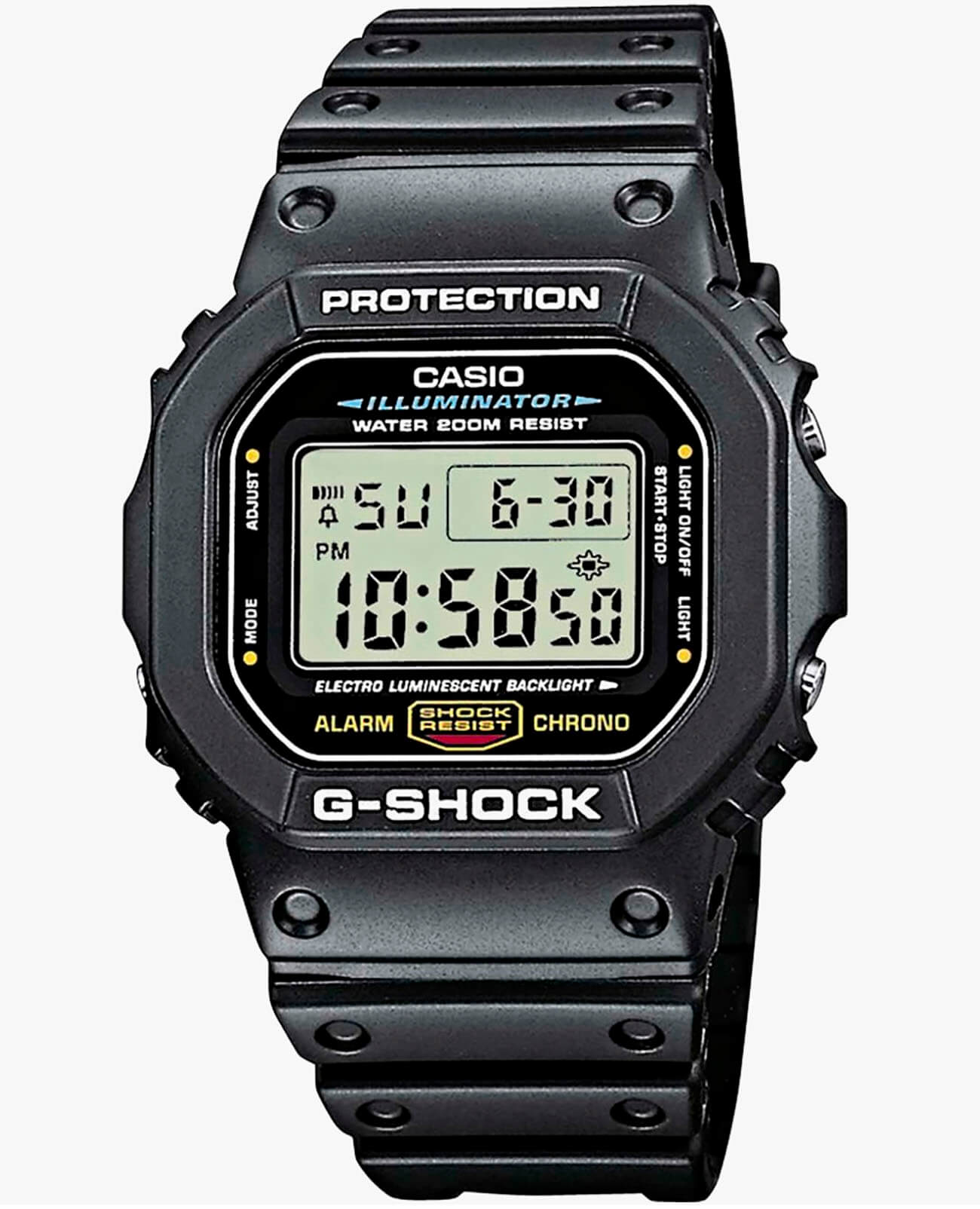 Casio Casio G-Shock DW-5035D-1B G-SQUAD DW-5035D-1B электронные мужские часы черный циферблат, браслет пластик — вид спереди