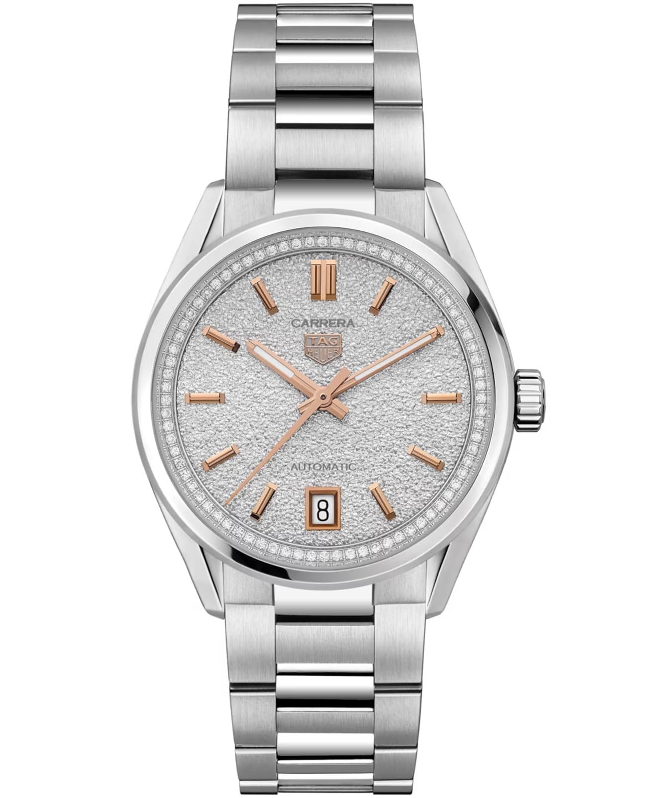 TAG Heuer TAG Heuer Carrera Date WBN231B.BA0001  WBN231B.BA0001 механические женские часы серебристый циферблат, браслет нержавеющая сталь — вид спереди