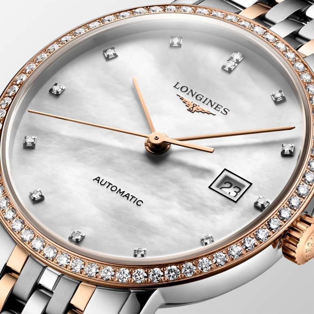 Longines Longines Elegance Elegant Collection L4.310.5.81.7 женские часы перламутровый циферблат на запястье