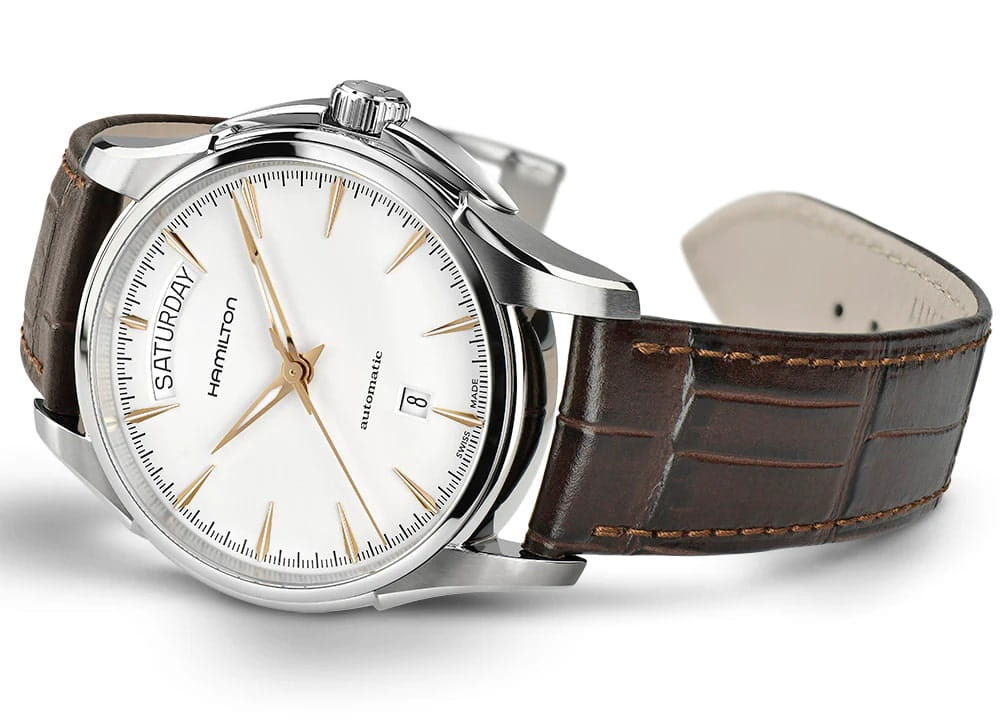 Hamilton Hamilton Jazzmaster Day Date Auto H32505511 механические мужские часы часы крупный план белый циферблата