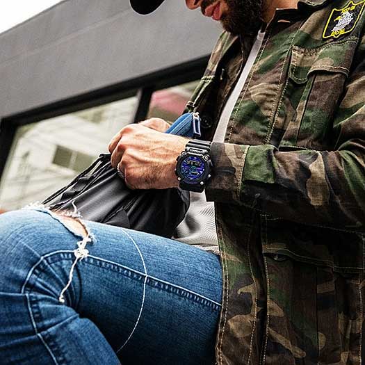 Casio Casio G-Shock Virtual Blue GA-900VB-1AER , наручные мужские часы фото под углом