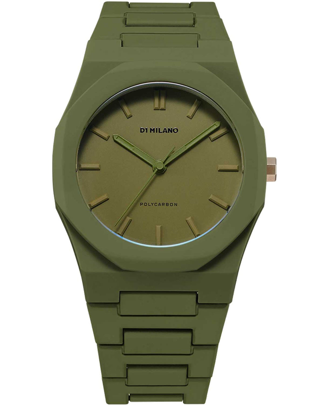 D1 Milano D1 Milano Polycarbon PCBJ22  PCBJ22 кварцевые мужские часы зеленый циферблат, браслет пластик — вид спереди