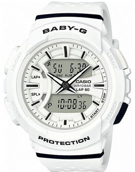 Casio Casio Baby-G BGA-240-7A  BGA-240-7A кварцевые женские часы белый циферблат, браслет  — вид спереди