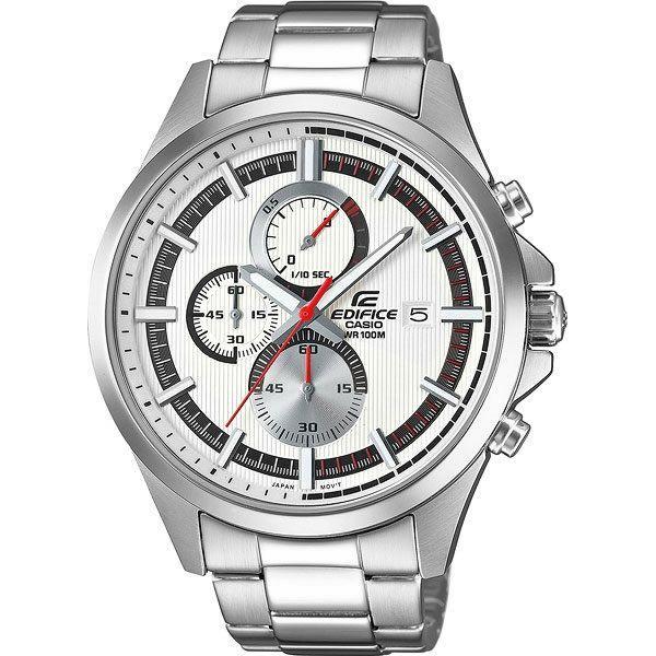 Casio Casio Edifice EFV-520D-7A EFV EFV-520D-7A кварцевые мужские часы белый циферблат, браслет 18-каратное желтое золото — вид спереди
