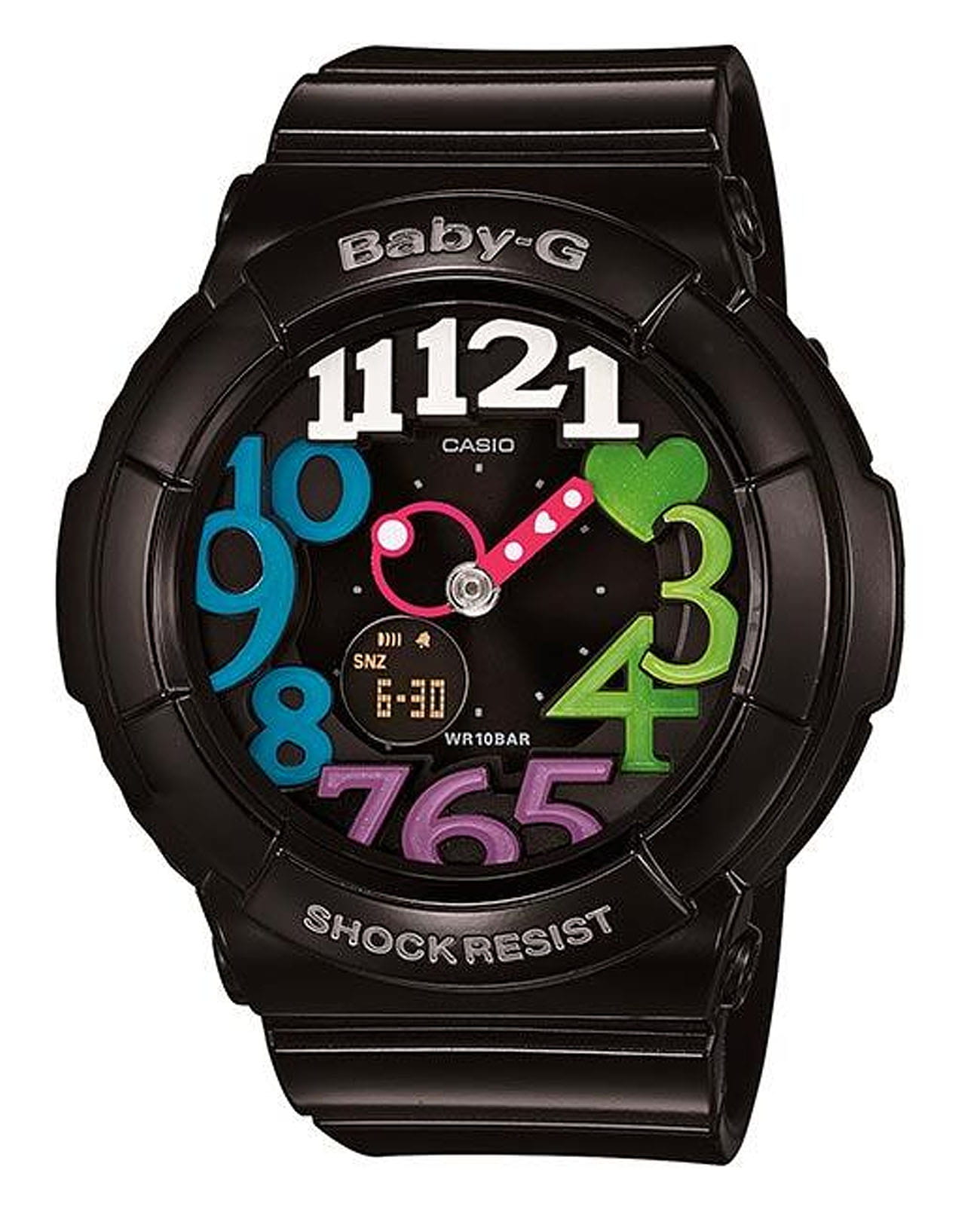 Casio Casio Baby-G BGA-131-1B2DR  BGA-131-1B2DR кварцевые женские часы  циферблат, браслет пластик — вид спереди