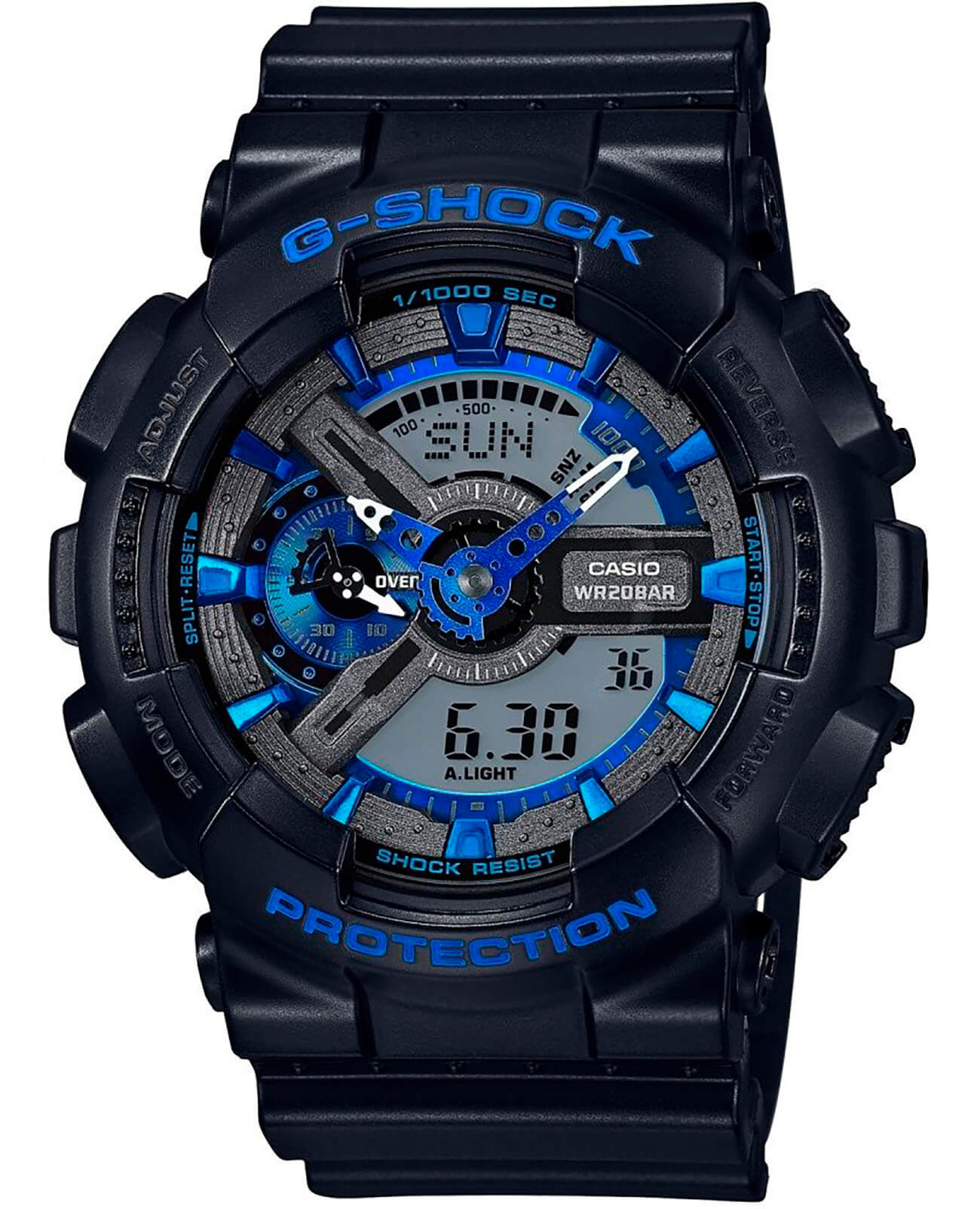 Casio Casio G-Shock GA-110CB-1A GA-110 GA-110CB-1A электронные мужские часы серый циферблат, браслет полимер — вид спереди