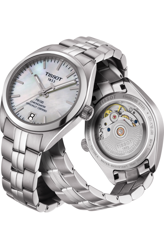 Tissot Tissot PR 100 Powermatic 80 Lady COSC T101.208.11.111.00 PR 100, наручные женские часы фото под углом