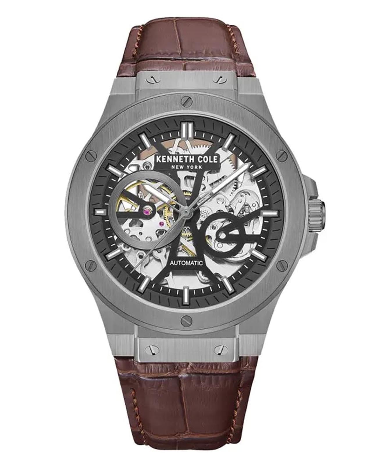 Kenneth Cole Kenneth Cole Automatic KCWGE0033502  KCWGE0033502 механические мужские часы черный циферблат, браслет нержавеющая сталь — вид спереди