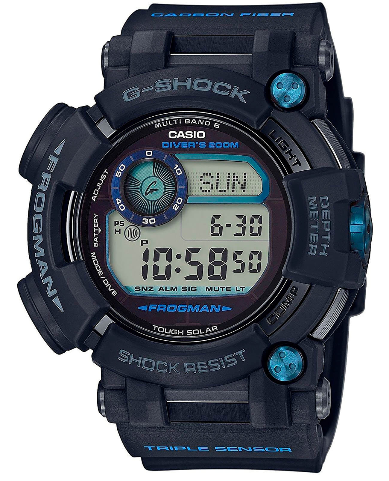 Casio Casio G-Shock GWF-D1000B-1E лимитированной серии GWF-D1000B-1E электронные мужские часы серый циферблат, браслет пластик — вид спереди
