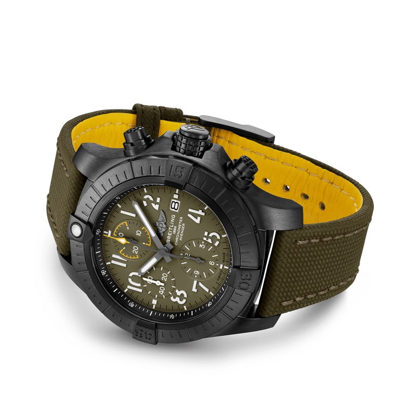 Breitling Breitling Avenger Chronograph 45 Night Mission V13317101L1X2, avenger швейцария мужские часы на браслете кожаный боковой вид