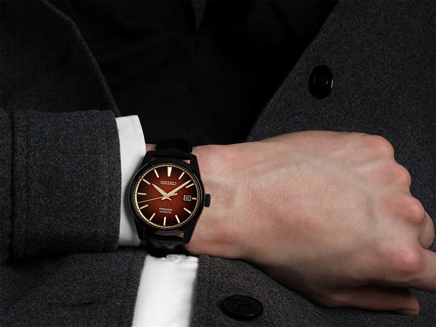 Seiko Seiko Presage Sharp Edged Series SPB331, presage япония мужские часы на браслете кожаный боковой вид