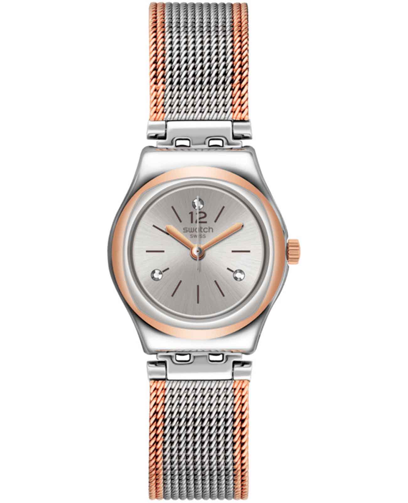 Swatch Swatch I Lady YSS327M  YSS327M кварцевые женские часы серебристый циферблат, браслет нержавеющая сталь с pvd-покрытием — вид спереди