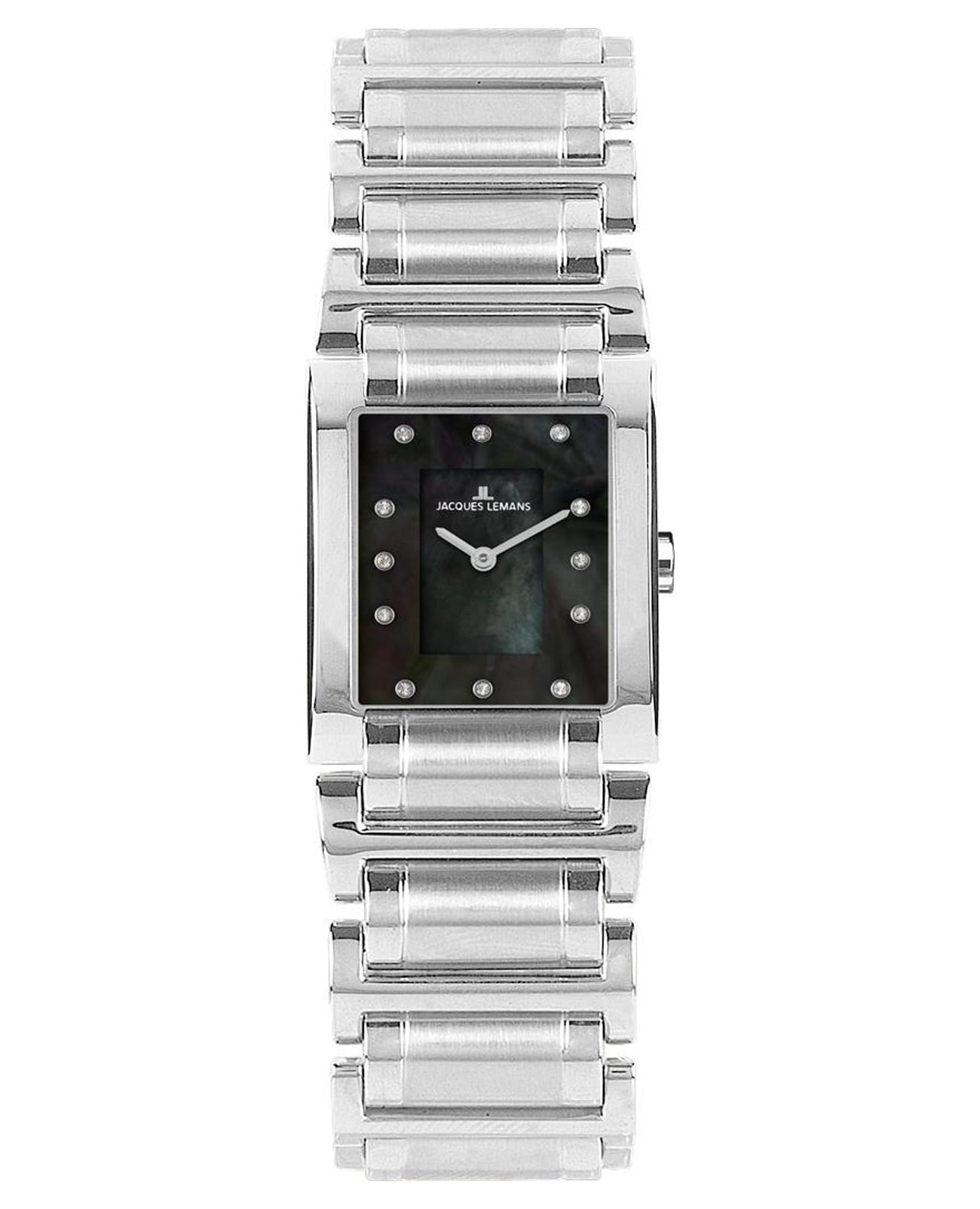 Jacques Lemans Jacques Lemans Florence 1-2152A  1-2152A кварцевые женские часы антрацитовый циферблат, браслет нержавеющая сталь — вид спереди