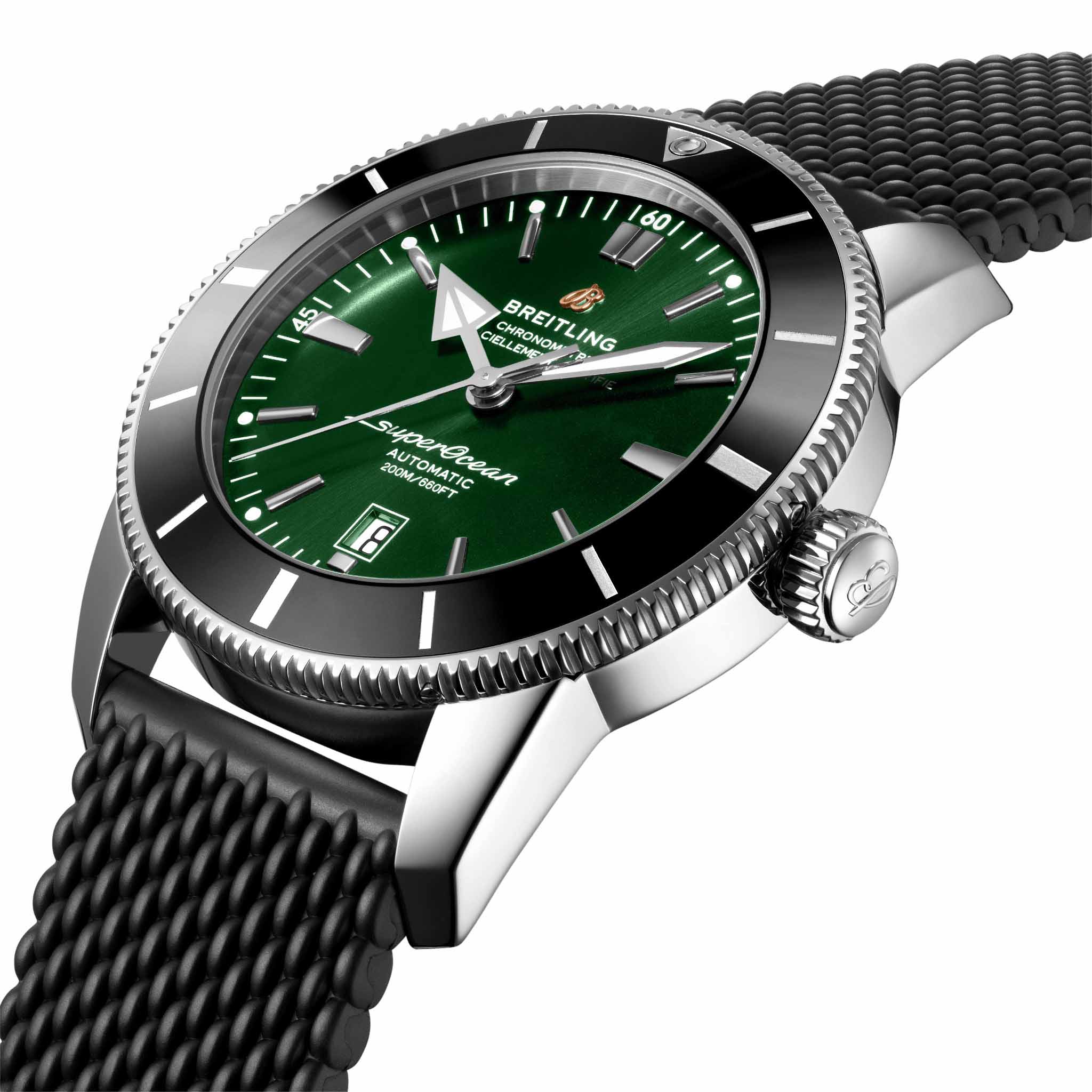 Breitling Breitling Superocean Heritage B20 Automatic 46 AB2020121L1S1 мужские часы зеленый циферблат на запястье