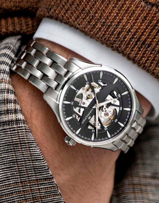 Hamilton Hamilton Jazzmaster Skeleton Auto H42535180 мужские часы черный циферблат на запястье