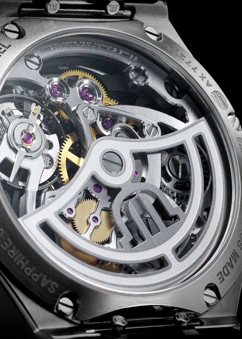 Оригинальные часы Maurice Lacroix Maurice Lacroix Aikon Automatic Skeleton AI6028-SS002-030-1 механические калибр механизма ml234 общий вид