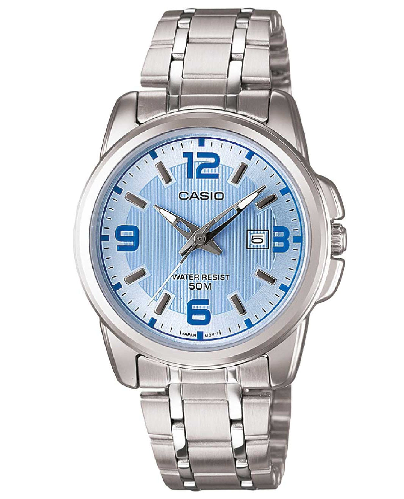 Casio Casio Collection LTP-1314D-2A  LTP-1314D-2A кварцевые женские часы голубой циферблат, браслет нержавеющая сталь — вид спереди