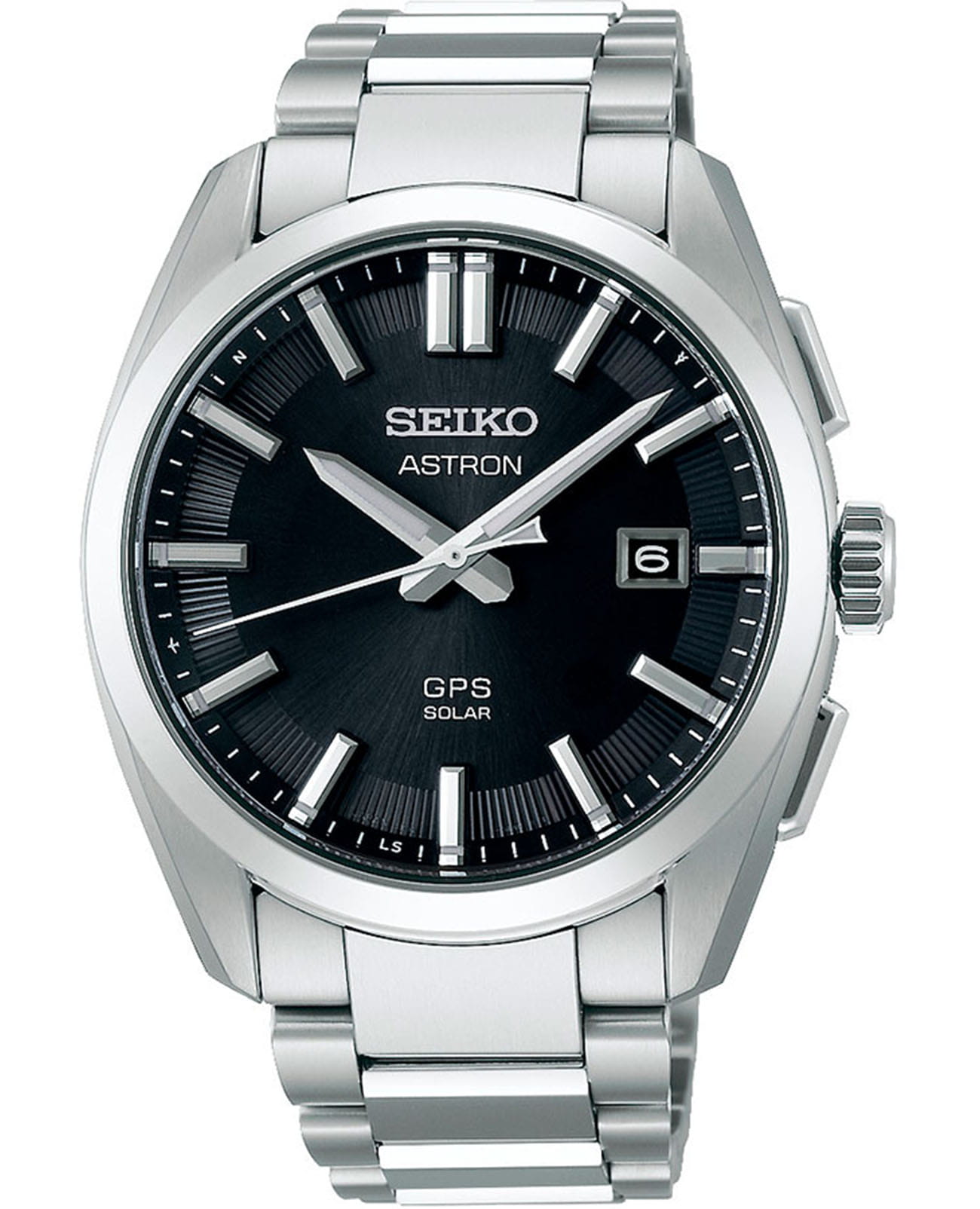 Seiko Seiko Astron Nexter Solar Radio SBXD035  SBXD035 кварцевые мужские часы черный циферблат, браслет титановый — вид спереди