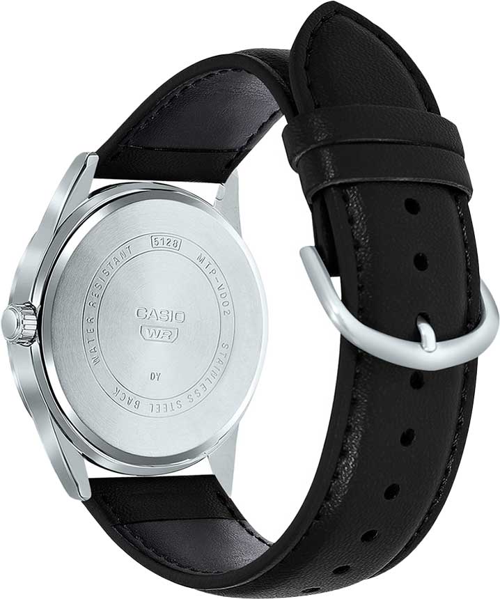 Casio Casio MTP-VD02L-1E, collection япония мужские часы на браслете кожаный боковой вид