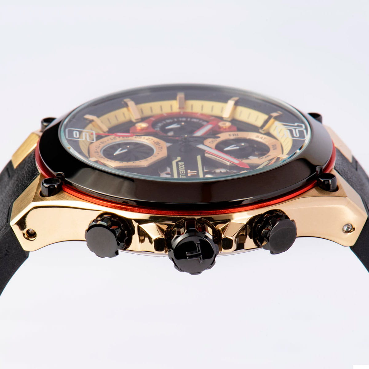 Jacques Lemans Jacques Lemans Sport 1-2150C,  австрия мужские часы на браслете кожаный боковой вид