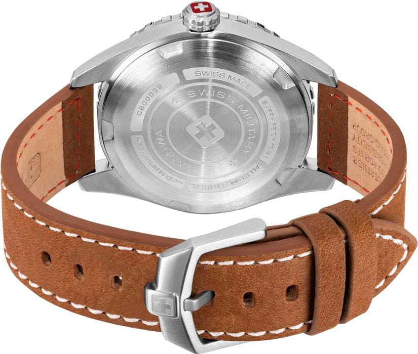 Swiss Military Hanowa Swiss Military Hanowa Afterburn Gmt SMWGB0003202, afterburn швейцария мужские часы на браслете кожаный боковой вид