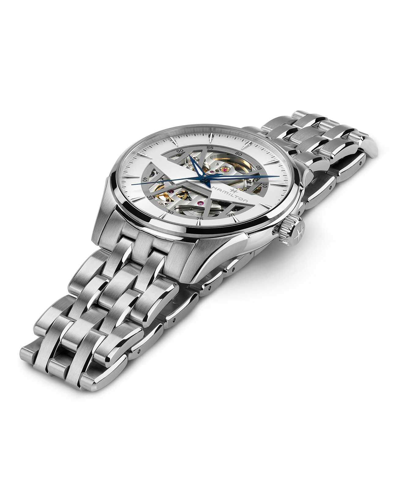 Hamilton Hamilton Jazzmaster Skeleton Auto H42535110, jazzmaster швейцария мужские часы на браслете нержавеющая сталь боковой вид