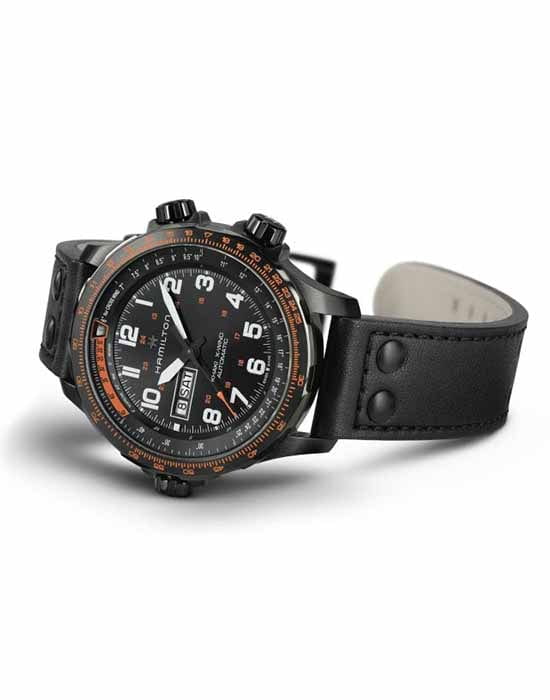 Hamilton Hamilton Khaki Aviation X-Wind Day Date Auto Chrono H77785733 мужские часы черный циферблат на запястье