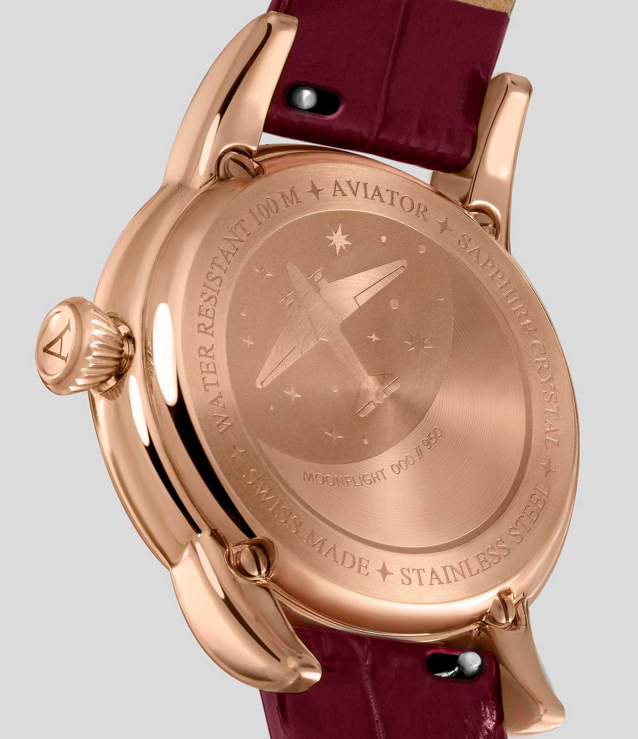 Оригинальные часы Aviator Aviator Douglas MoonFlight V.1.33.2.265.4 кварцевые калибр механизма ronda 708 общий вид