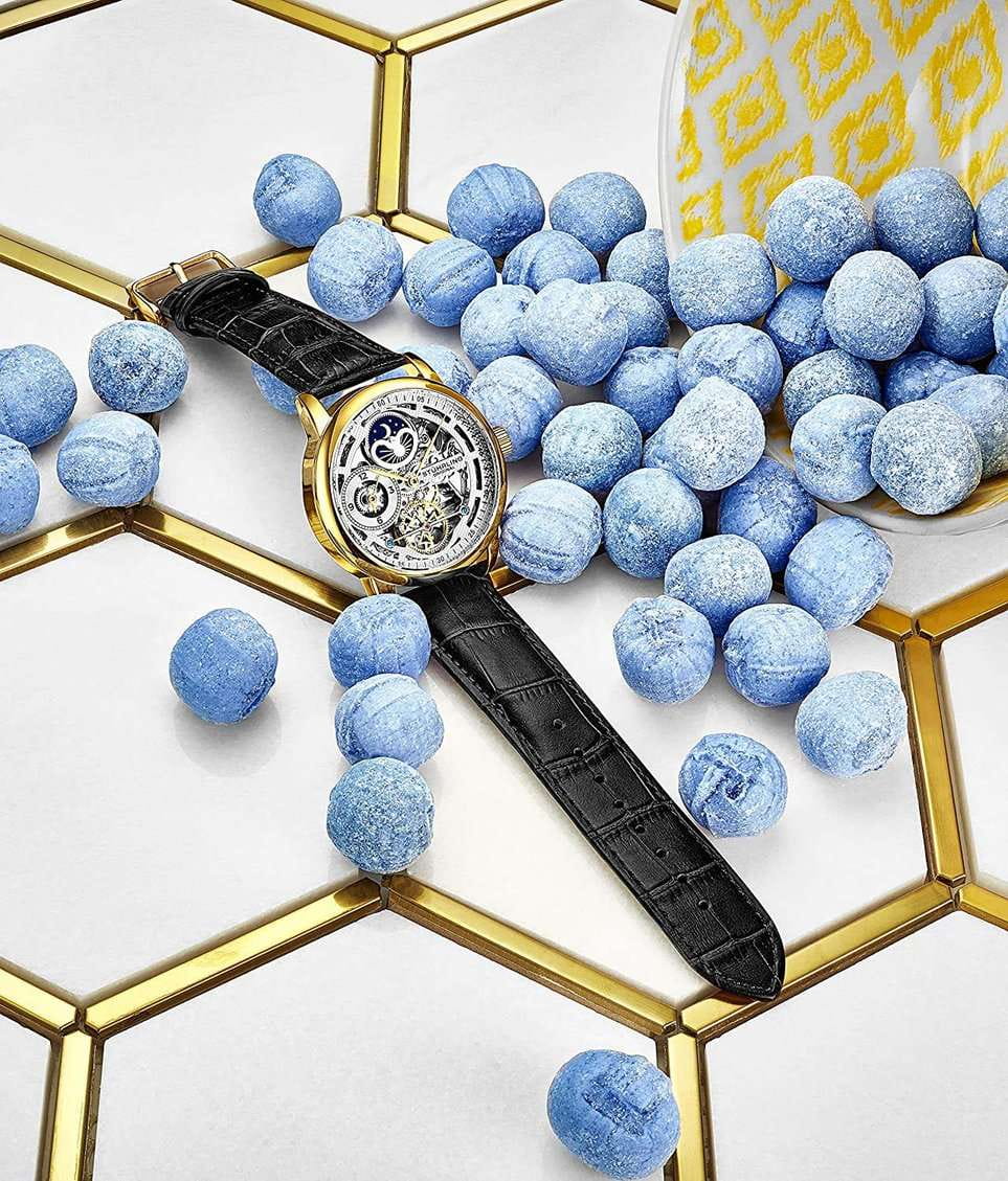 Stuhrling Stuhrling Legacy 3917.2,  сша мужские часы на браслете кожаный боковой вид