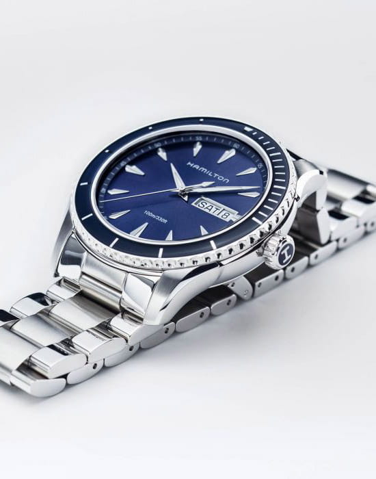 Hamilton Hamilton Jazzmaster Seaview Day Date Quartz H37551141  — детали корпуса и нержавеющая сталь