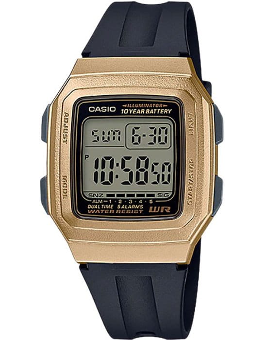 Casio Casio Collection F-201WAM-9A  F-201WAM-9A кварцевые женские часы серый циферблат, браслет пластик — вид спереди