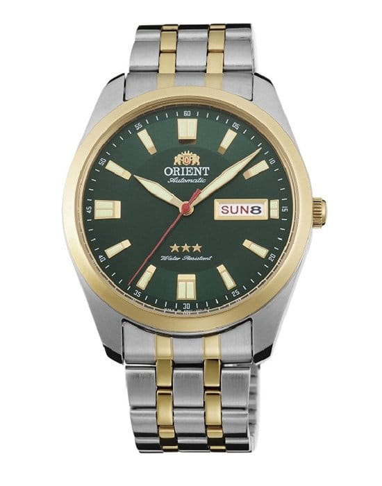 Orient Orient RA-AB0026E  (RN-AB0026E )  RA-AB0026E механические мужские часы зеленый циферблат, браслет нержавеющая сталь — вид спереди