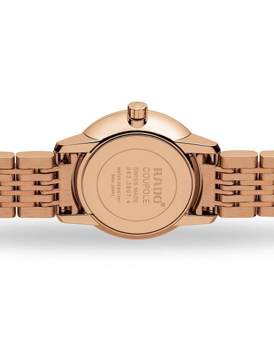 Rado Rado Coupole Classic Diamonds R22896924, coupole швейцария женские часы на браслете сталь c pvd покрытием боковой вид
