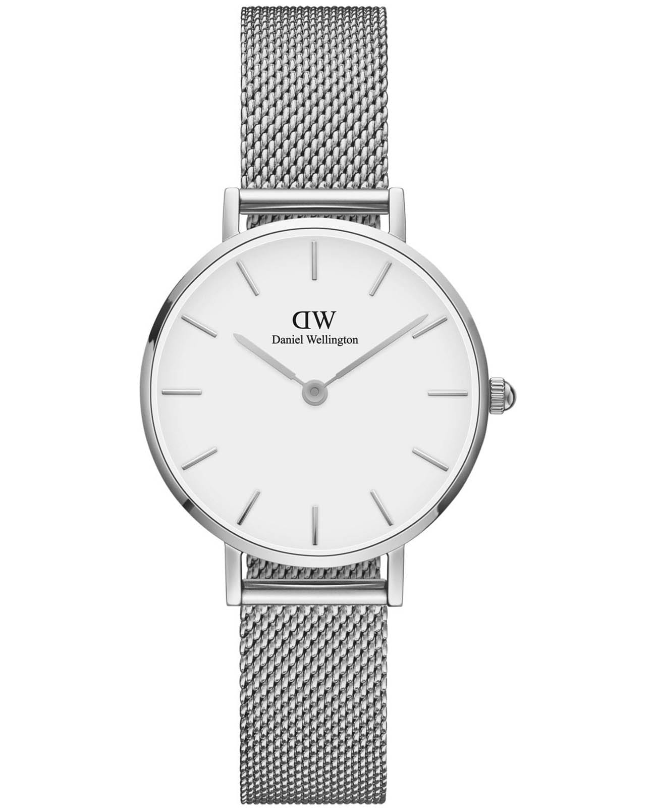 Daniel Wellington Daniel Wellington Petite Sterling DW00100220  DW00100220 кварцевые женские часы белый циферблат, браслет нержавеющая сталь — вид спереди