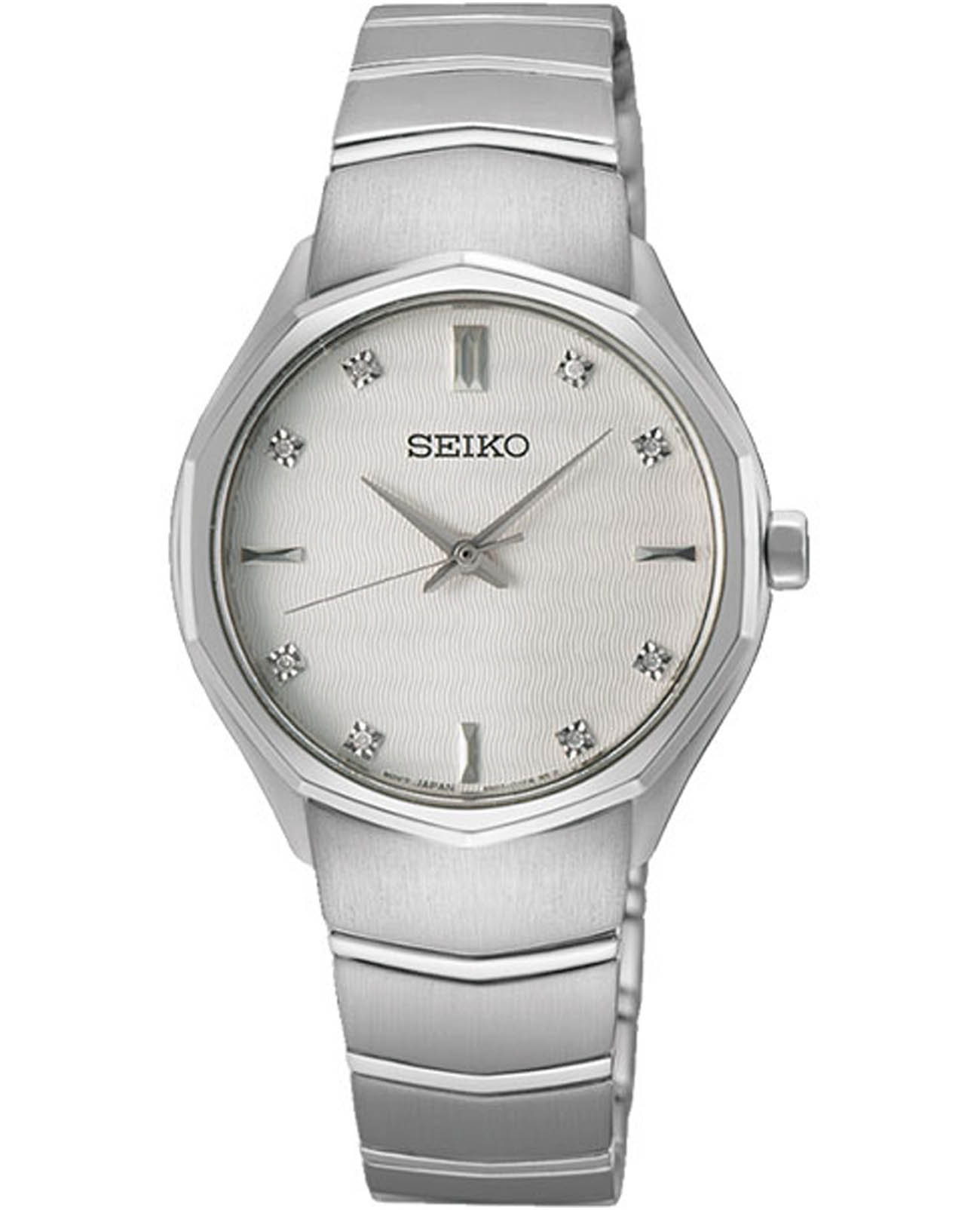 Seiko Seiko Conceptual Series Dress SUR615P1  SUR615P1 кварцевые женские часы белый циферблат, браслет нержавеющая сталь — вид спереди
