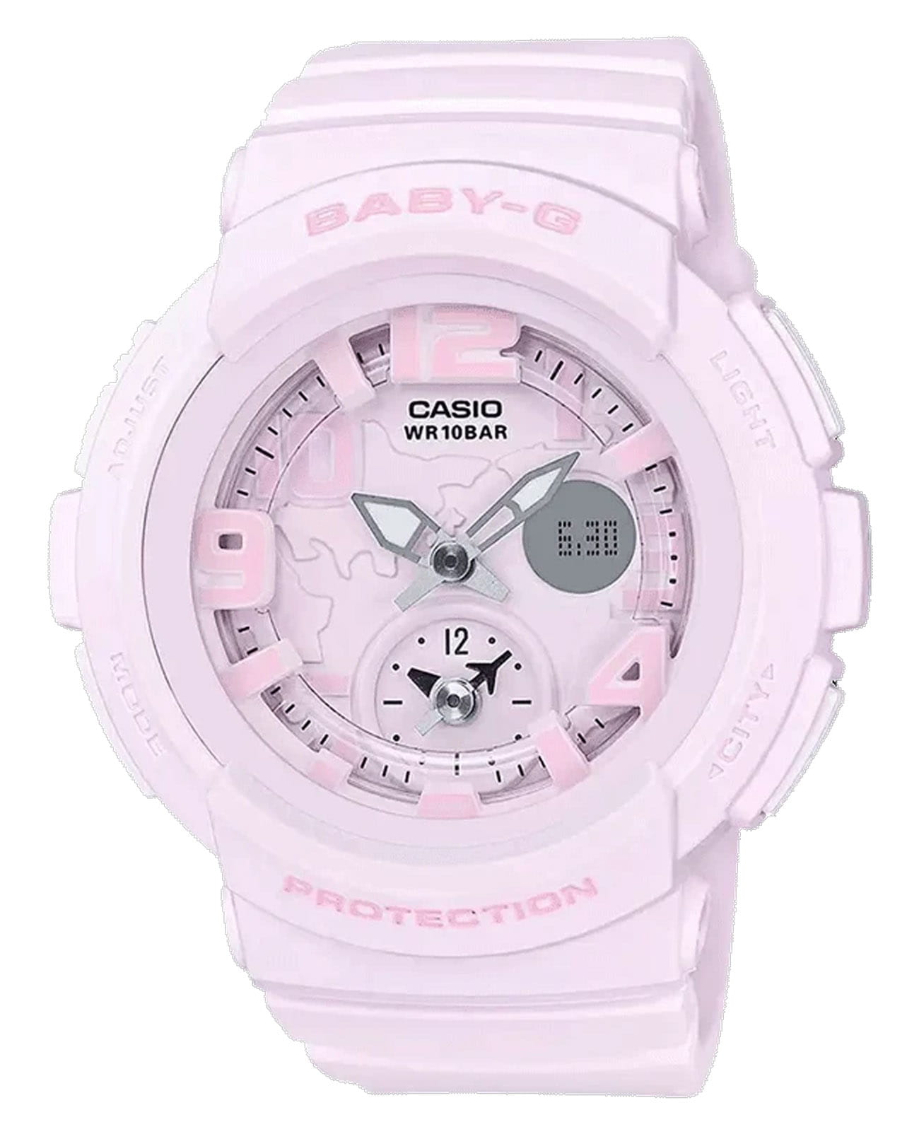 Casio Casio Baby-G BGA-190BC-4BDR  BGA-190BC-4BDR кварцевые женские часы розовый циферблат, браслет пластик — вид спереди