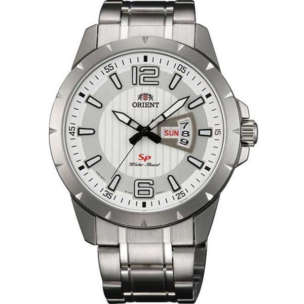 Orient Orient UG1X005W (FUG1X005W)  FUG1X005W кварцевые мужские часы белый циферблат, браслет  — вид спереди