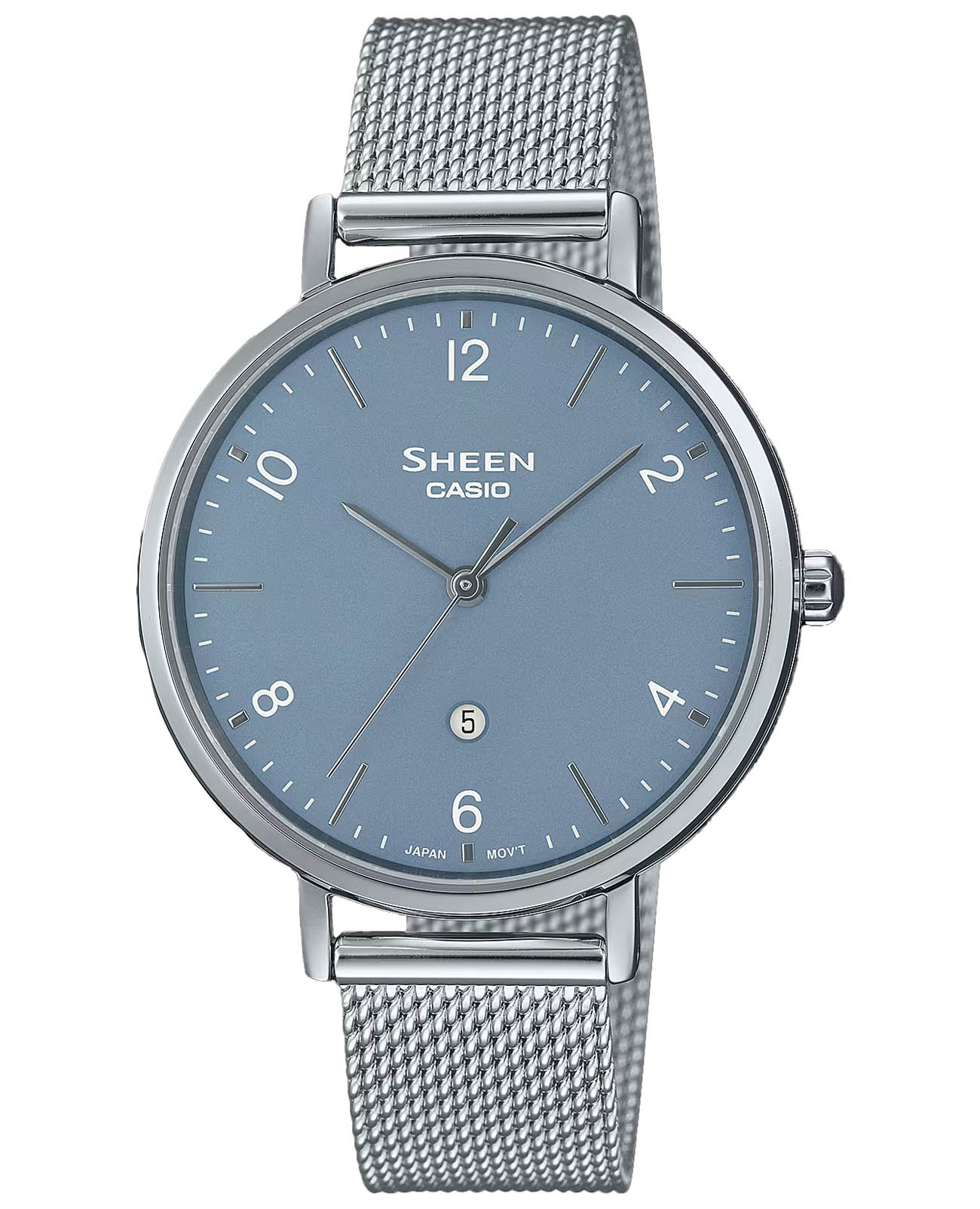 Casio Casio Sheen SHE-4562M-2A  SHE-4562M-2A кварцевые женские часы голубой циферблат, браслет нержавеющая сталь — вид спереди