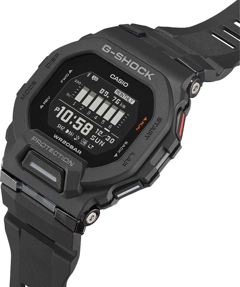 Casio Casio G-Shock GBD-200-1DR (GBD-200-1) G-SQUAD, наручные мужские часы фото под углом